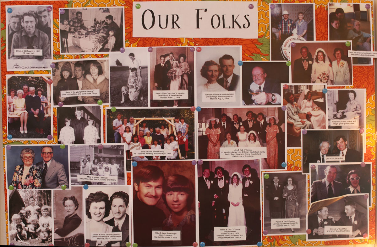 'Photoboard showing pictures of our family.'