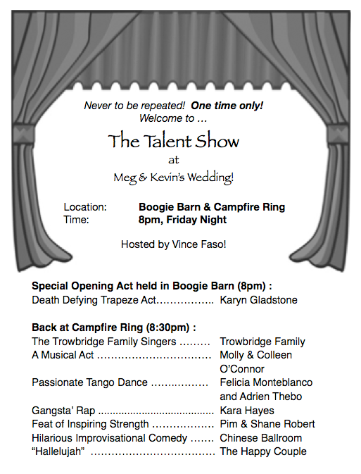 'Program from our talent show.'